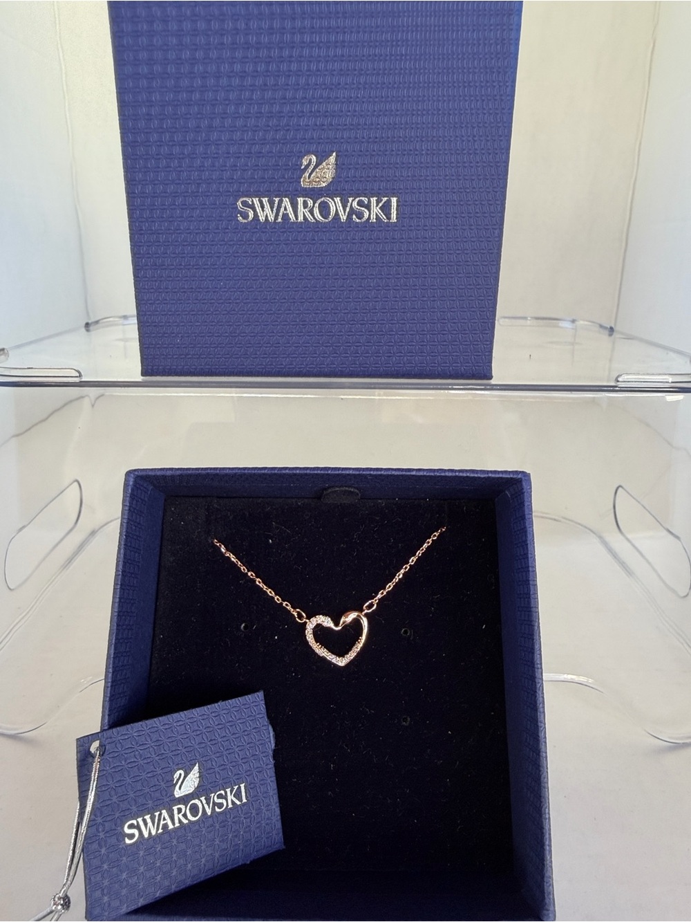 Swarovski Rose Gold Heart Pendant Necklace - Rose Gold NWT